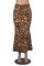 Fashionable leopard print slim fit sexy half body skirt with buttocks and fish tail