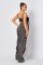 Fashionable shoulder strap loose multi organ pocket jumpsuit