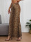 Fashionable leopard print slim fit sexy half body skirt with buttocks and fish tail