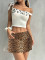 Super elastic sexy girl nightclub hip hugging mini skirt