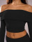 New one shoulder top, low waisted flared pants, fashionable and slimming solid color pants set
