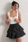 Solid color women's new pleated skirt sexy spicy girl bow cake skirt