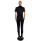 Personalized cartoon printed short sleeved casual two-piece set