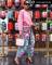 Fashionable hot stamping, positioning, printing, and cut denim jeans