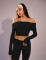 New one shoulder top, low waisted flared pants, fashionable and slimming solid color pants set