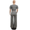 Large size short sleeved striped two-piece set in two colors