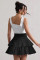 Solid color women's new pleated skirt sexy spicy girl bow cake skirt