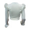Solid color feather splicing long sleeved short women's T-shirt