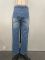 Fashionable hot stamping, positioning, printing, and cut denim jeans