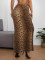 Fashionable leopard print slim fit sexy half body skirt with buttocks and fish tail