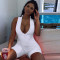 Solid color sports slim fit jumpsuit