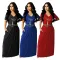 Printed pure color imitation cotton long skirt