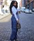 Fashionable shoulder strap loose multi organ pocket jumpsuit