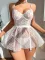 Sexy lingerie lace+mesh (including T-pants) garter belt