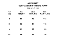 Corteiz Devil's Island Jeans New Star Embroidered American High Street Retro distressed casual cropped pants trend