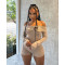 Sexy one neck pleated off shoulder long sleeved jumpsuit