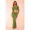 High elasticity vacation nightclub micro transparent lapel and waist flip one shoulder skirt two-piece set