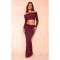 High elasticity vacation nightclub micro transparent lapel and waist flip one shoulder skirt two-piece set
