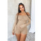 Sexy one neck pleated off shoulder long sleeved jumpsuit