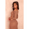High elasticity vacation nightclub micro transparent lapel and waist flip one shoulder skirt two-piece set