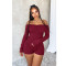 Sexy one neck pleated off shoulder long sleeved jumpsuit