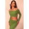 High elasticity vacation nightclub micro transparent lapel and waist flip one shoulder skirt two-piece set