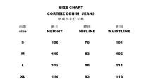 Corteiz Devil's Island Jeans New Star Embroidered American High Street Retro