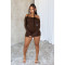 Sexy one neck pleated off shoulder long sleeved jumpsuit