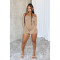 Sexy one neck pleated off shoulder long sleeved jumpsuit