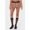 Fashionable and versatile classic plaid skirt with floral buds as the base