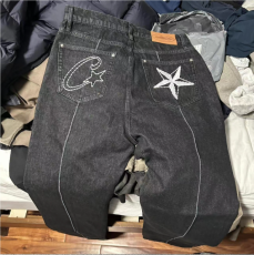 Corteiz Devil's Island Jeans New Star Embroidered American High Street Retro