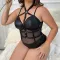 Large size fat woman sexy and sexy jumpsuit PU fishing net uniform Amazon AliExpress foreign trade hot selling