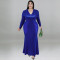 Large size women's long sleeved pearl dress for autumn