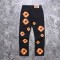 Flame Kapok Flower Printed Jeans DENIMTEARS Same Style Couple Long Pants Straight Pants ins