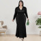 Large size women's long sleeved pearl dress for autumn