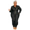 Autumn and winter slim fit V-neck casual plus size women's denim jumpsuit