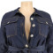 Autumn and winter slim fit V-neck casual plus size women's denim jumpsuit