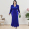 Large size women's long sleeved pearl dress for autumn