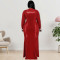 Large size women's long sleeved pearl dress for autumn