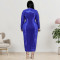 Large size autumn women's clothing wholesale velvet bottom embroidered bead dress