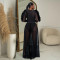 Fashion women's mesh long sleeved dress long skirt new