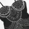 Strap, rhinestone, bubble bead evening dress, sexy dress, long skirt, women