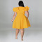 Wholesale of plus size women's clothing in stock, multi-color large swing dress, dress