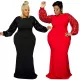 Large size women's winter new item with beaded sleeves women's dress