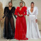 Fashion women's mesh long sleeved dress long skirt new