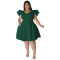 Wholesale of plus size women's clothing in stock, multi-color large swing dress, dress