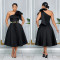 Fashion women's solid color sexy dress