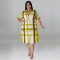 Wholesale of plus size women's clothing autumn new style plaid short sleeved shirt
