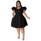 Wholesale of plus size women's clothing in stock, multi-color large swing dress, dress