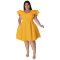 Wholesale of plus size women's clothing in stock, multi-color large swing dress, dress